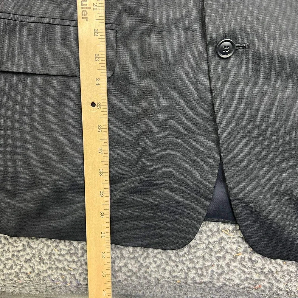 Alfani Macy's Suit Jacket Blazer Men 42R Black Wool Blend 3-Button